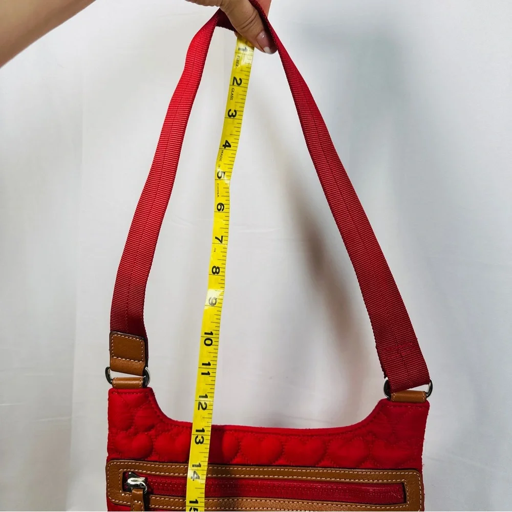 Brighton Kash Messenger Quilted Nylon Heart Crossbody Red Bag quiet luxury - Picture 11 of 15
